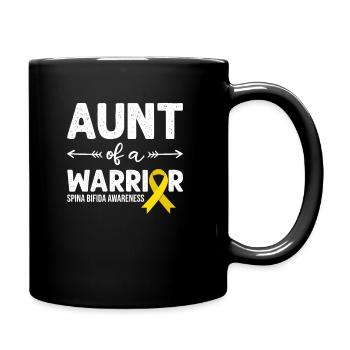 Tante D’un guerrier, Ruban Jaune Spina Bifida - Mug uni - noir - Droite