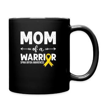 Maman D’un Guerrier, Ruban Jaune Spina Bifida - Mug uni - noir - Droite