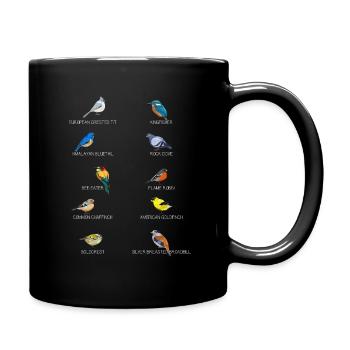 Vogelmotiv Vögel Amsel Rotkehlchen Geschenk Naturs - Tasse einfarbig - Schwarz - Rechts