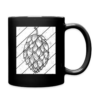 Hopfen Vintage Retro Craft Bier Motiv Liebhaber Bi - Tasse einfarbig - Schwarz - Rechts