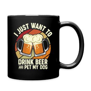 I Just Want To Drink Beer Pet My Dog I Hops I Beer - Full Colour Mug - black - Right