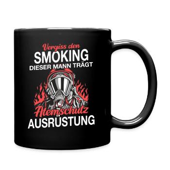 Feuerwehr Feuerwehrmann - Tasse einfarbig - Schwarz - Rechts