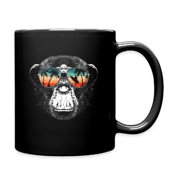 Monkey Monkey Animal Gorilla Chimpanzee - Full Colour Mug - black - Right