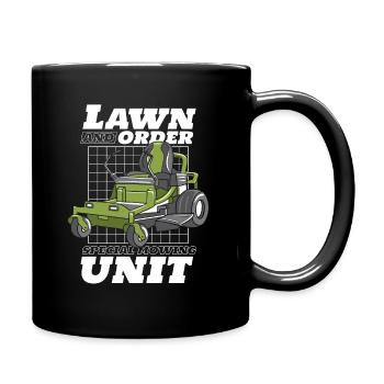 Lawn mower lawn mowing mower garden - Full Colour Mug - black - Right