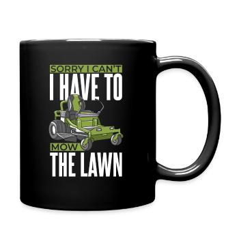 Lawn mower lawn mowing mower garden - Full Colour Mug - black - Right