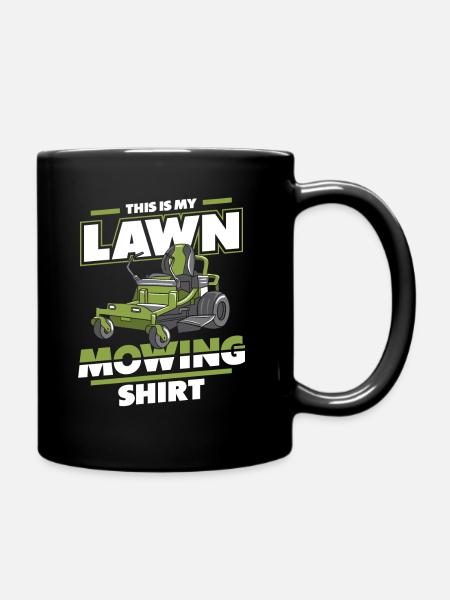 Lawn mower lawn mowing mower garden - Full Colour Mug - black