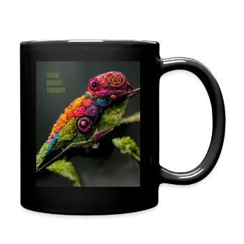 Shine with the glow of the stars - a positive slogan - Full Colour Mug - black - Right