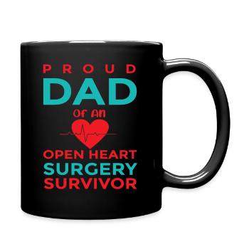 Herztransplantation OP Krankenhaus Reha Geschenk - Tasse einfarbig - Schwarz - Rechts