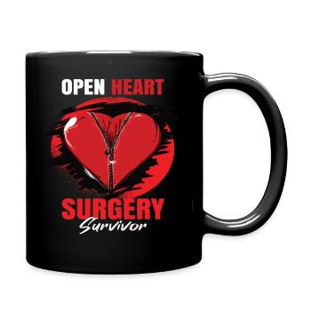Herztransplantation OP Krankenhaus Reha Geschenk - Tasse einfarbig - Schwarz - Rechts