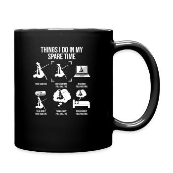 Ce que je fais pendant mon temps libre, saut à la perche - Mug uni - noir - Droite