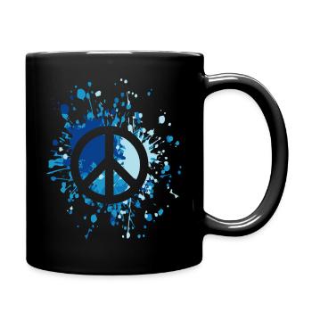 Peace Symbol Color Splash - Full Colour Mug - black - Right