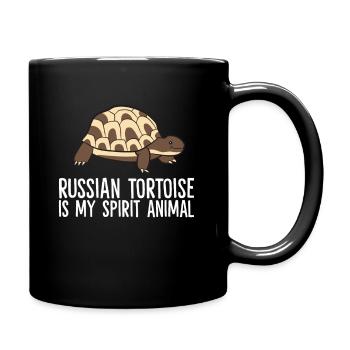 Russian Tortoise Is My Spirit Animal - Full Colour Mug - black - Right