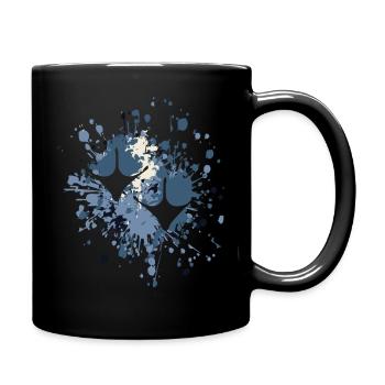 Duck Footprint Color Splash - Tasse einfarbig - Schwarz - Rechts
