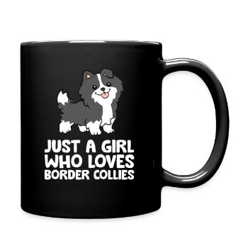 Juste une fille qui aime les border collies - Mug uni - noir - Droite