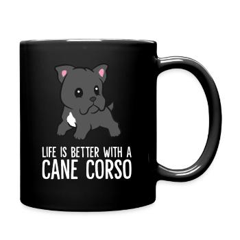 Life Is Better With A Cane Corso Dog - Full Colour Mug - black - Right