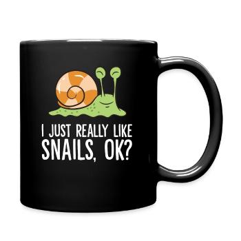 I Just Really Like Snails, Ok? Love Snails - Full Colour Mug - black - Right