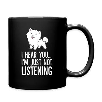 I Hear You I'm Just Not Listening Love American - Tasse einfarbig - Schwarz - Rechts