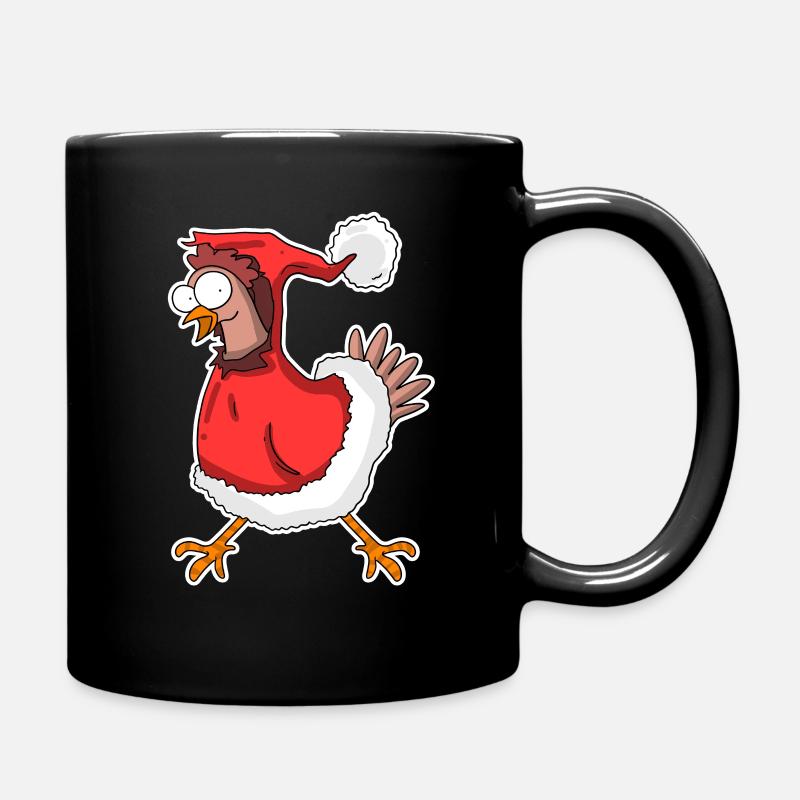 Weihnachten Huhn - Tasse einfarbig - Schwarz