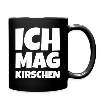 Ich mag Kirschen - Tasse einfarbig - Schwarz - Rechts