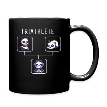 Humour Gamer Panda Triathlete Cadeau Jeux Video - Mug uni - noir - Droite