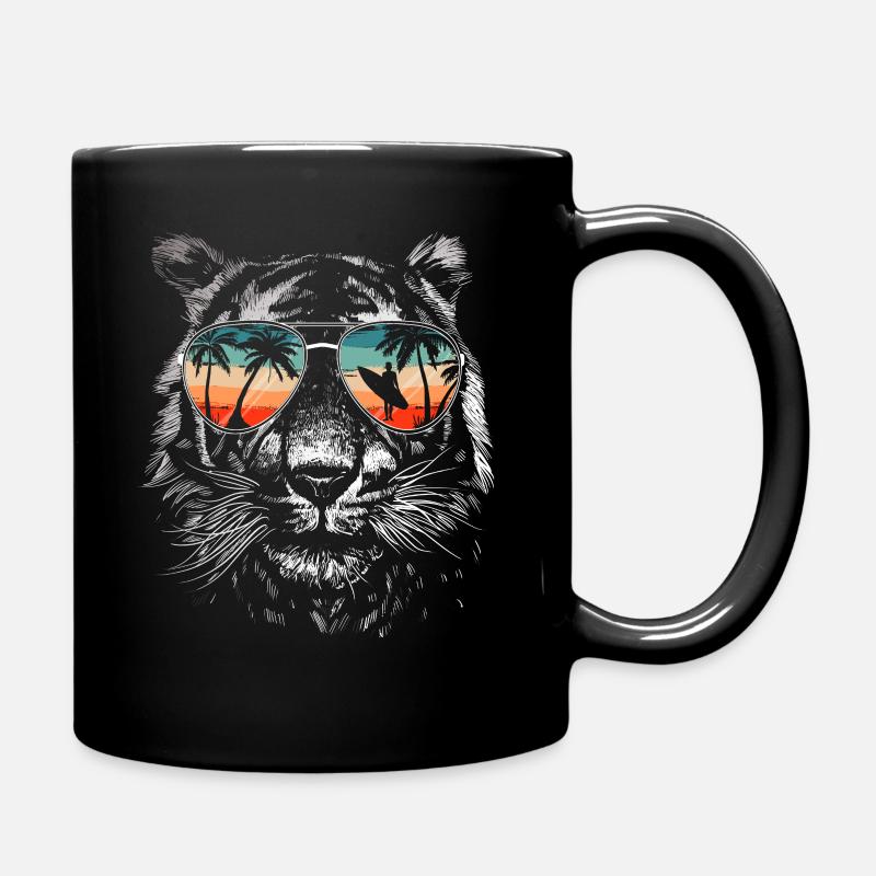Tiger Tier Zoo Wildtier - Tasse einfarbig - Schwarz