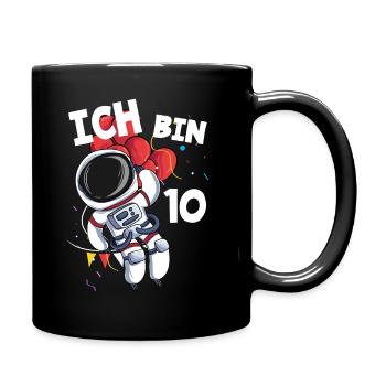 Ich bin 10 Jahre Astronaut 10. Geburtstag - Tasse einfarbig - Schwarz - Rechts