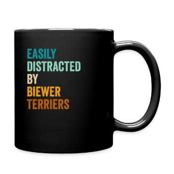 Easily Distracted By Biewer Terriers - Full Colour Mug - black - Right