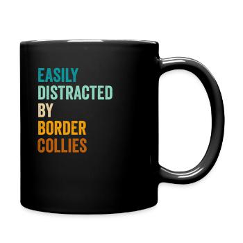 Facilement distrait par les Border Collies - Mug uni - noir - Droite