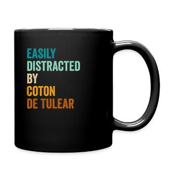 Facilement distrait par Coton de Tuléar - Mug uni - noir - Droite