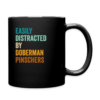 Facilement distrait par Doberman Pinschers - Mug uni - noir - Droite