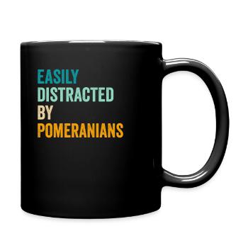 Easily Distracted By Pomeranians - Full Colour Mug - black - Right