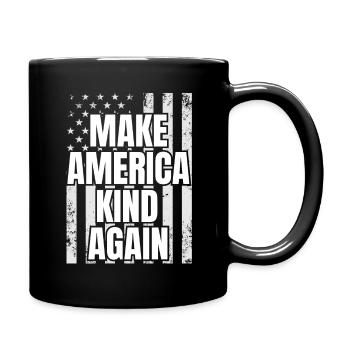 Make America Kind Again Patriotic USA Flag - Full Colour Mug - black - Right
