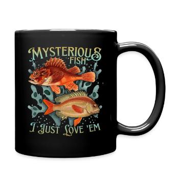 Pisces Vintage Illustration Love-Fish Saying - Full Colour Mug - black - Right