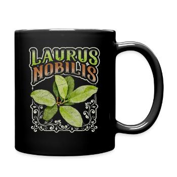 Bay leaf, bay leaf, Laurus-Nobilis - Full Colour Mug - black - Right
