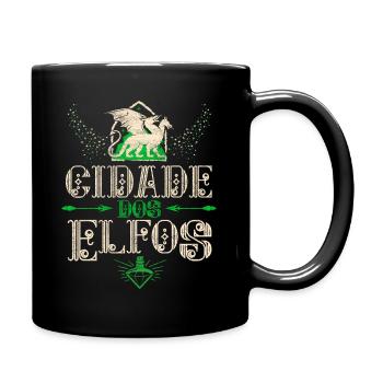 Boho-Cottagecore, Stadt-der-Elfen - Tasse einfarbig - Schwarz - Rechts
