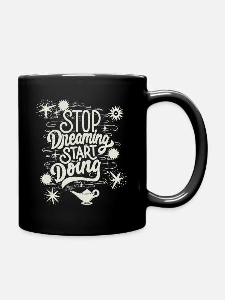 Motivation, slogan de motivation, typographie - Mug uni - noir