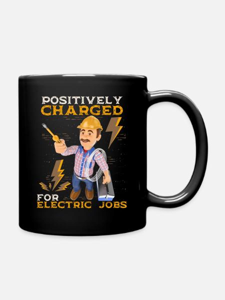 Elektriker, Elektroniker lustiger Spruch - Tasse einfarbig - Schwarz