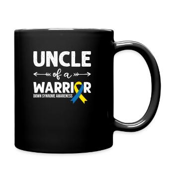 Uncle Of A Warrior, Schleife Downsyndrom - Tasse einfarbig - Schwarz - Rechts