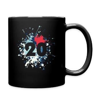 Number 20th Color Splash - Tasse einfarbig - Schwarz - Rechts