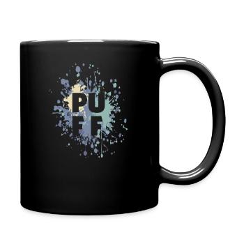 Geiler Puff Farbspritzer - Tasse einfarbig - Schwarz - Rechts