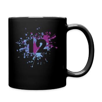 Number 12th Color Splash - Full Colour Mug - black - Right