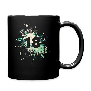 Nombre 18e couleur Splash - Mug uni - noir - Droite