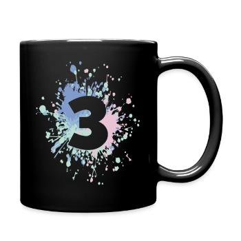 Numéro 3e couleur Splash - Mug uni - noir - Droite