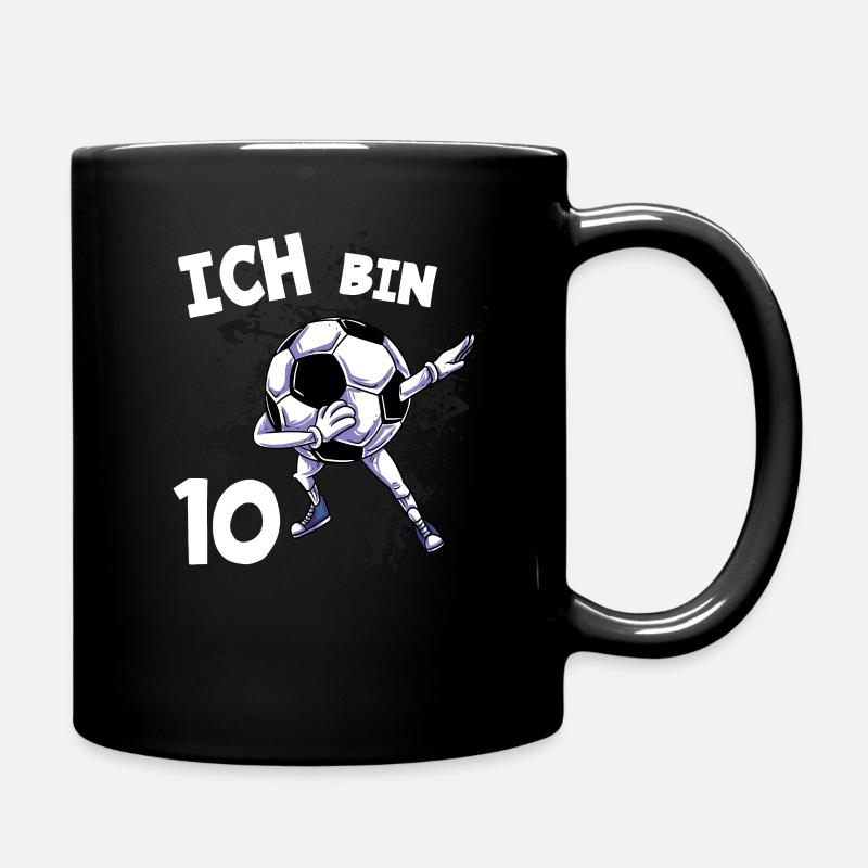 Ich bin 10 Jahre Fußball 10. Geburtstag - Tasse einfarbig - Schwarz