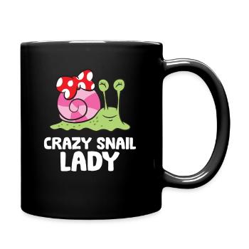 Crazy Snail Lady Love Snails - Full Colour Mug - black - Right