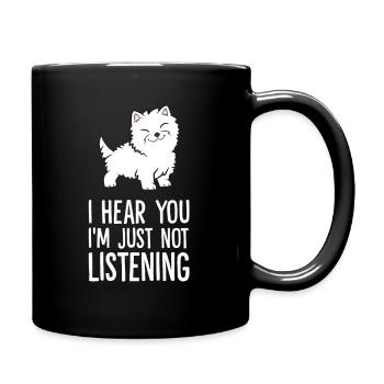 I Hear You I'm Just Not Listening Westie - Full Colour Mug - black - Right