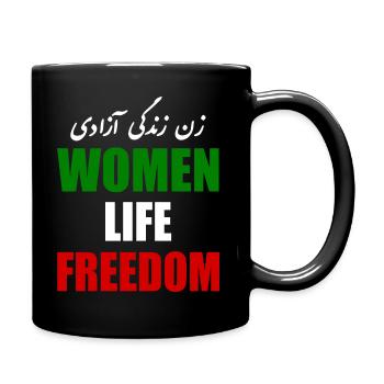 Women life freedom - Tasse einfarbig - Schwarz - Rechts
