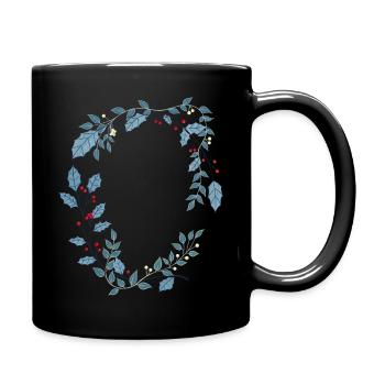 Christmas ornament floral - Full Colour Mug - black - Right