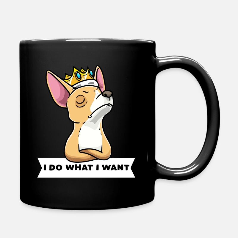 Chiweenie Hund Mit Krone - Tasse einfarbig - Schwarz