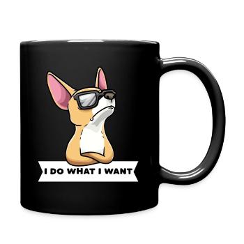 Chiweenie chien avec des lunettes de soleil - Mug uni - noir - Droite